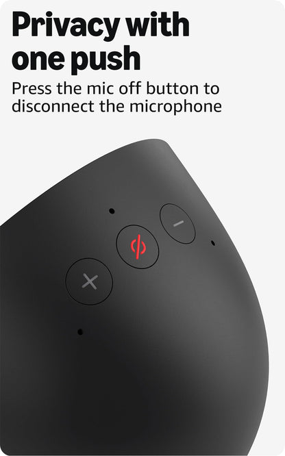 Amazon Echo Spot, Great for nightstands, offices and kitchens, Smart alarm clock with Alexa, Black - TechNova