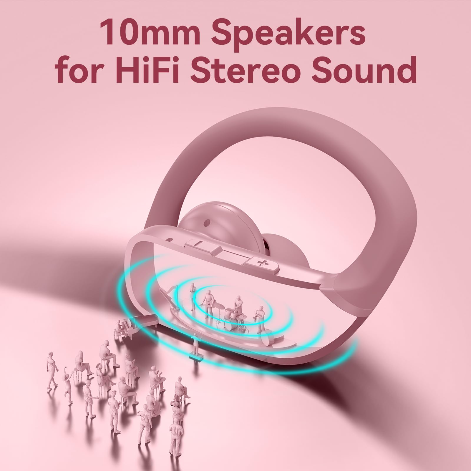 bmani Ear Buds Wireless Earbuds Bluetooth Headphones with 80H Playtime LED Display Case, Over - Ear Hook with Mic, Stereo Sound, Easy Button Controls, Sports Earphones for Running Workout Gym Black - TechNova