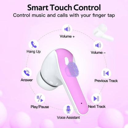 TAGRY Bluetooth Headphones True Wireless Earbuds 60H Playback LED Power Display Earphones with Wireless Charging Case IPX5 Waterproof in - Ear Ear buds with Mic for TV Smart Phone Laptop Computer Sports - TechNova