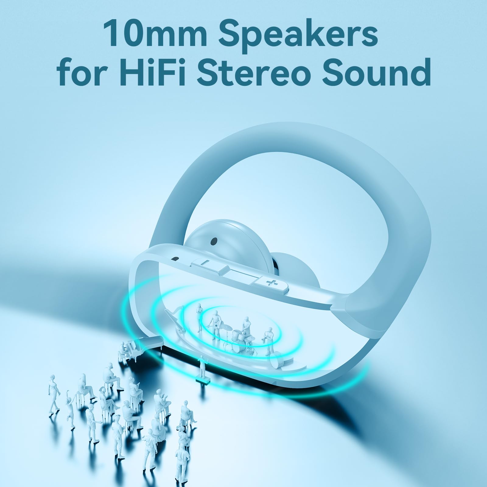 bmani Ear Buds Wireless Earbuds Bluetooth Headphones with 80H Playtime LED Display Case, Over - Ear Hook with Mic, Stereo Sound, Easy Button Controls, Sports Earphones for Running Workout Gym Black - TechNova