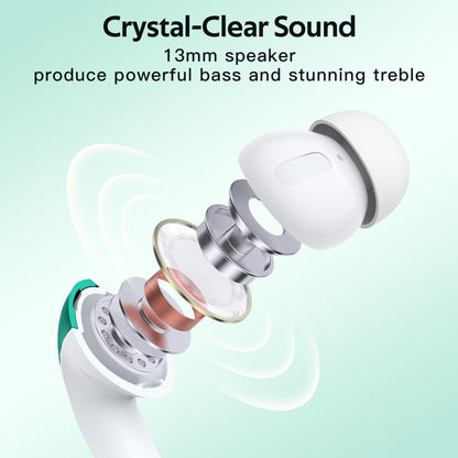 TAGRY Bluetooth Headphones True Wireless Earbuds 60H Playback LED Power Display Earphones with Wireless Charging Case IPX5 Waterproof in - Ear Ear buds with Mic for TV Smart Phone Laptop Computer Sports - TechNova