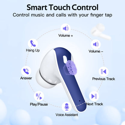 TAGRY Bluetooth Headphones True Wireless Earbuds 60H Playback LED Power Display Earphones with Wireless Charging Case IPX5 Waterproof in - Ear Ear buds with Mic for TV Smart Phone Laptop Computer Sports - TechNova