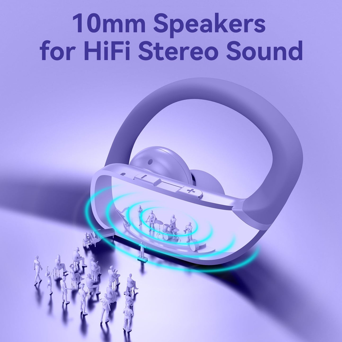 bmani Ear Buds Wireless Earbuds Bluetooth Headphones with 80H Playtime LED Display Case, Over - Ear Hook with Mic, Stereo Sound, Easy Button Controls, Sports Earphones for Running Workout Gym Black - TechNova