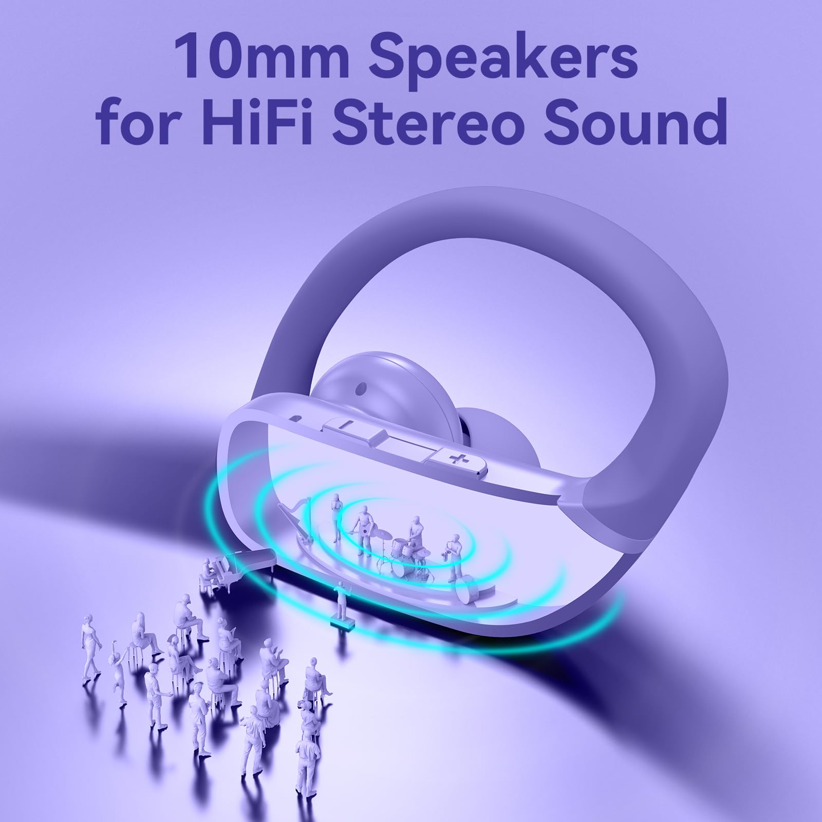 bmani Ear Buds Wireless Earbuds Bluetooth Headphones with 80H Playtime LED Display Case, Over - Ear Hook with Mic, Stereo Sound, Easy Button Controls, Sports Earphones for Running Workout Gym Black - TechNova