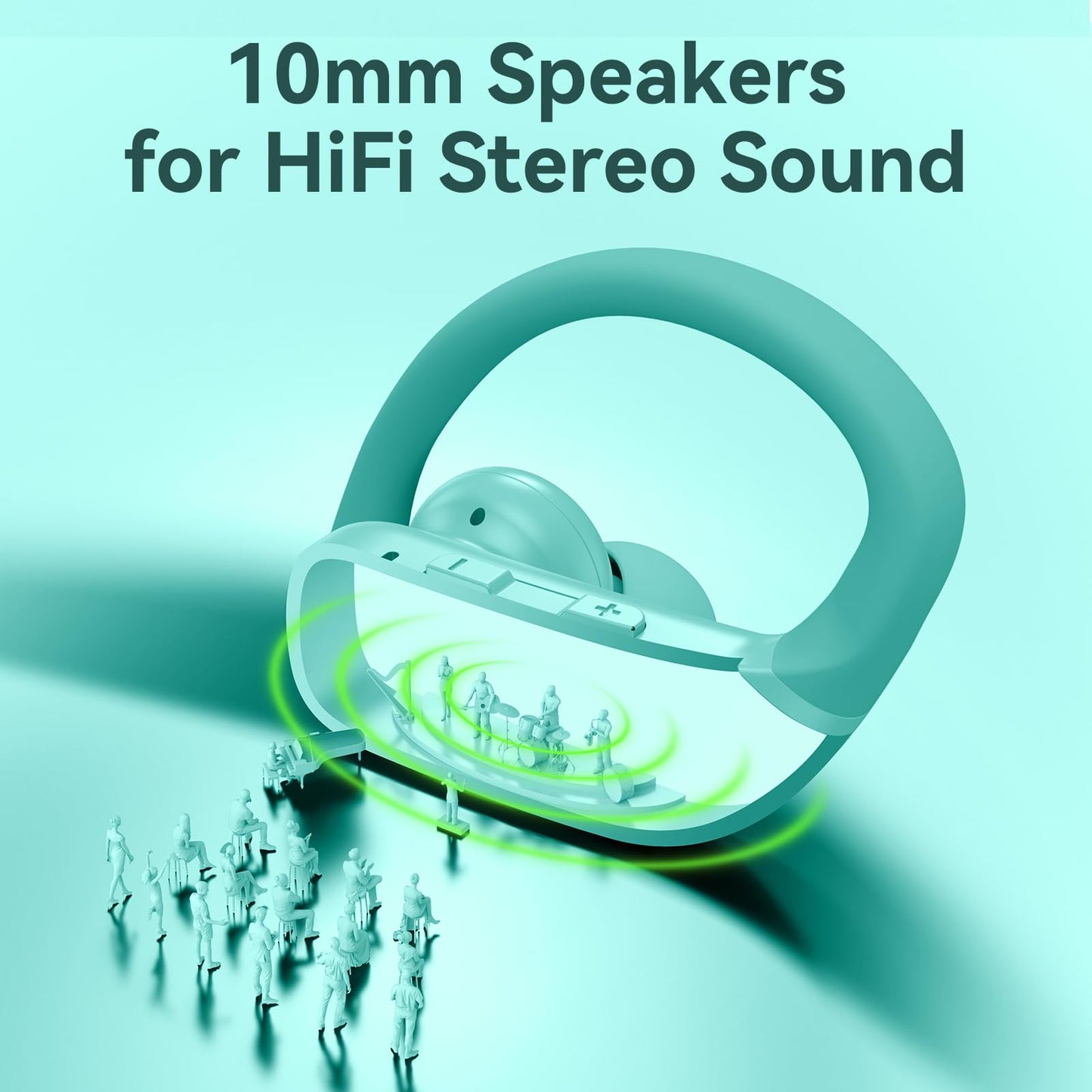 bmani Ear Buds Wireless Earbuds Bluetooth Headphones with 80H Playtime LED Display Case, Over - Ear Hook with Mic, Stereo Sound, Easy Button Controls, Sports Earphones for Running Workout Gym Black - TechNova