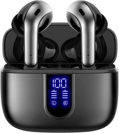 TAGRY Bluetooth Headphones True Wireless Earbuds 60H Playback LED Power Display Earphones with Wireless Charging Case IPX5 Waterproof in - Ear Ear buds with Mic for TV Smart Phone Laptop Computer Sports - TechNova