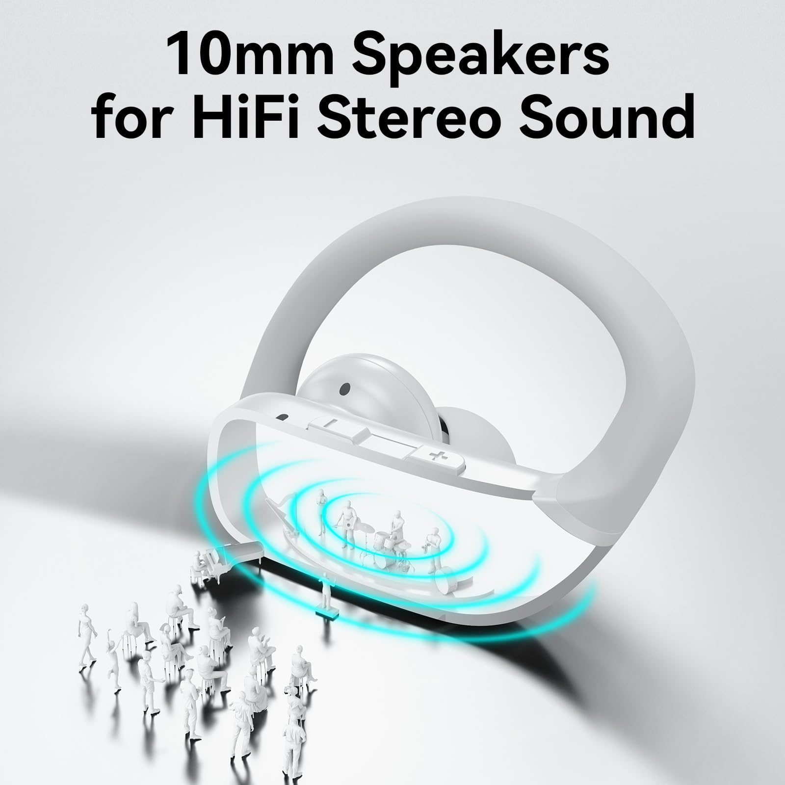 bmani Ear Buds Wireless Earbuds Bluetooth Headphones with 80H Playtime LED Display Case, Over - Ear Hook with Mic, Stereo Sound, Easy Button Controls, Sports Earphones for Running Workout Gym Black - TechNova