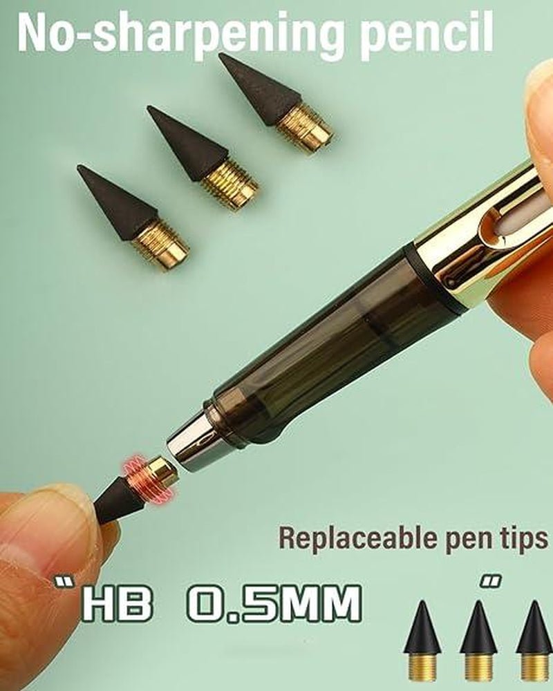 6 Pcs Everlasting Pencil, Infinity Magic Forever Pencils with Eraser, Reusable Cute Inkless Eternal Pencil for Kids Writing, Sketching, Drawing - TechNova