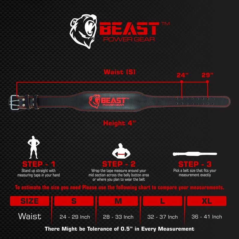 Weight Lifting Belt 4Inch Leather Belt with Free Wrap - Foam Padded Back Support Gym Belt for Bodybuilding Squat Deadlift Weight Belt, Weightlifting Belt Men Women - TechNova