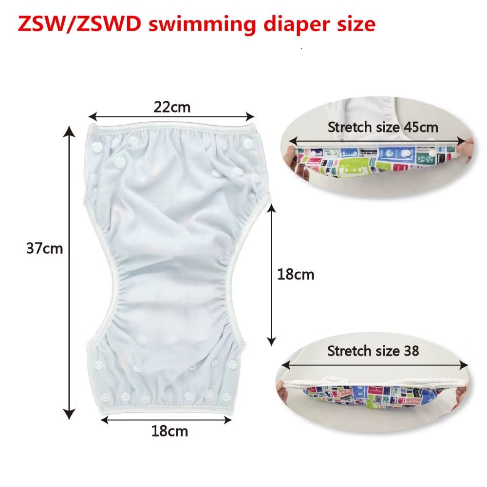 U Pick Big Size Swim Diaper Swimsuit Cool Fashion Reusable Swim Nappy for Babies 0 - 3 Years Old - TechNova