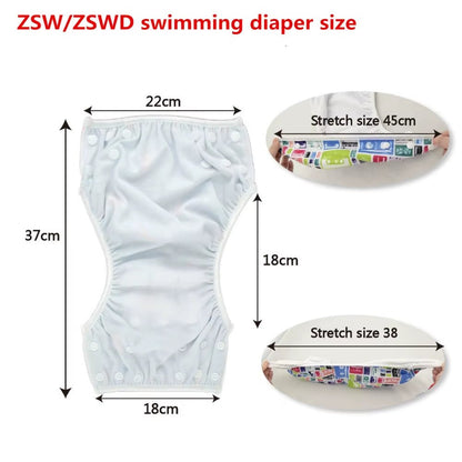 U Pick Big Size Swim Diaper Swimsuit Cool Fashion Reusable Swim Nappy for Babies 0 - 3 Years Old - TechNova