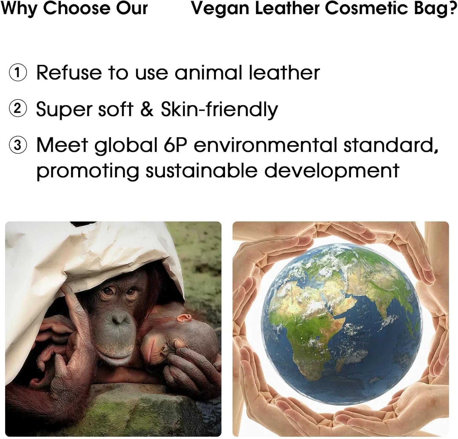 Makeup Bag, Travel Make up Organizer Cosmetic Brush Bags Case for Women in Vegan Leather, Sage Green, Patent Pending - TechNova