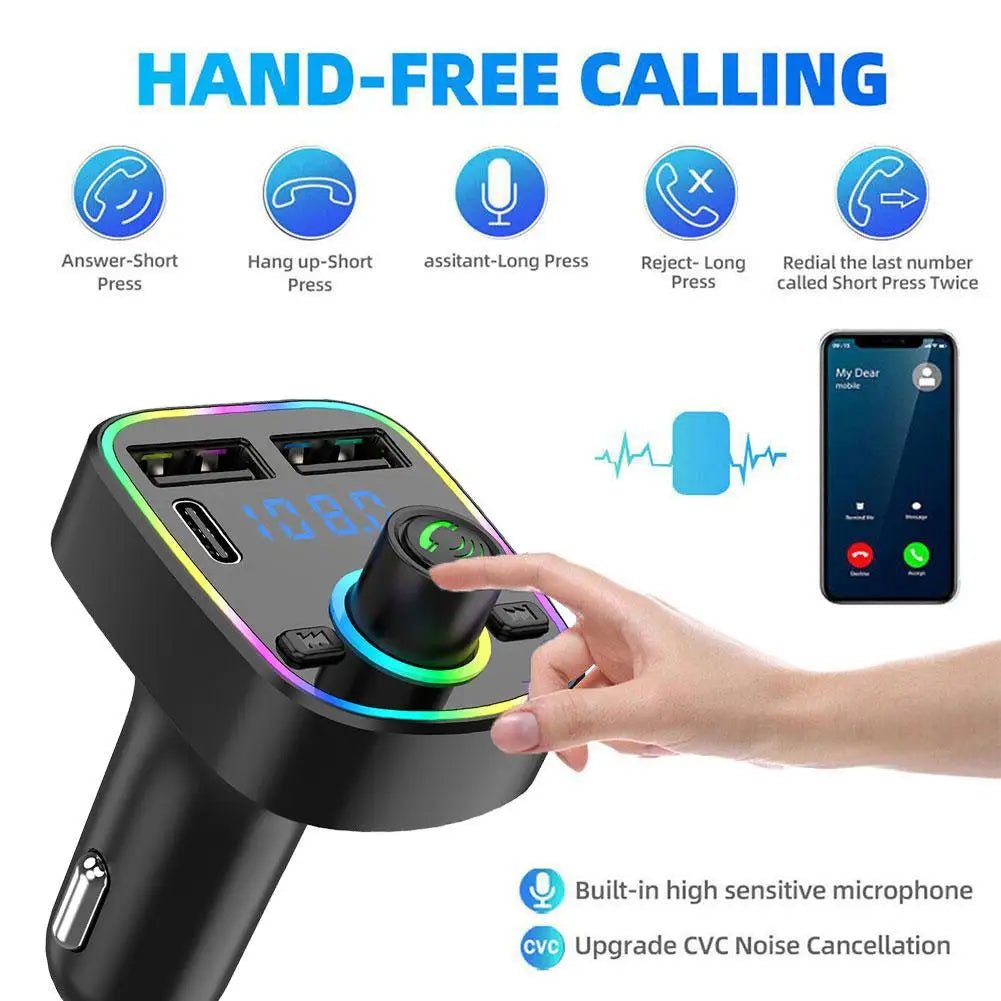 Car Bluetooth Handsfree Car MP3 Car FM Card Car MP3 Audio Radio Handsfree MP3 Modulator Player - TechNova