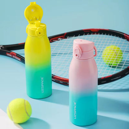 Gradient Color Portable Sport Bottle - Stainless Steel Water Bottle - Girls' Flask 600/1000Ml - TechNova