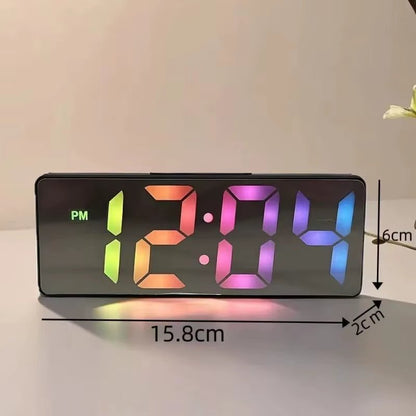 LED Wake Up Light Alarm Clock - Digital Desktop Clock with Temperature Display - TechNova