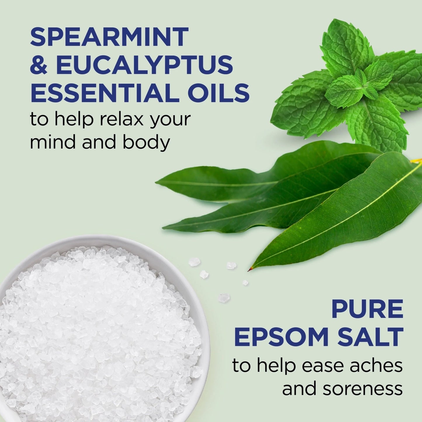 Epsom Salt Magnesium Soak, Relax & Relief with Eucalyptus & Spearmint, 3 Lbs - TechNova