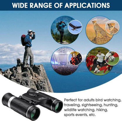 200X25 Compact Binoculars for Adults and Kids, High Powered Mini Pocket Binoculars, Waterproof Small Binocular for Bird Watching, Hunting, Concert, Theater, Opera, Traveling, Sightseeing - TechNova