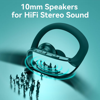 bmani Ear Buds Wireless Earbuds Bluetooth Headphones with 80H Playtime LED Display Case, Over - Ear Hook with Mic, Stereo Sound, Easy Button Controls, Sports Earphones for Running Workout Gym Black - TechNova