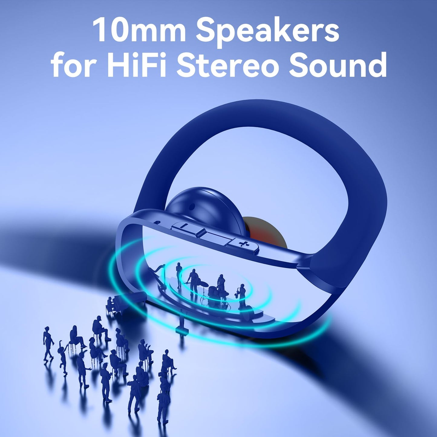 bmani Ear Buds Wireless Earbuds Bluetooth Headphones with 80H Playtime LED Display Case, Over - Ear Hook with Mic, Stereo Sound, Easy Button Controls, Sports Earphones for Running Workout Gym Black - TechNova