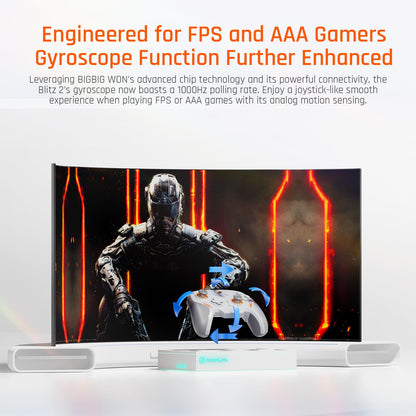 BIGBIG WON BLITZ2 Wireless Controller, 16 Fully Mechanical Micro Switch, 2000Hz Report Rate, TMR Electromagnetic Joysticks, PC Controller for PC/Switch/iOS/Android - TechNova