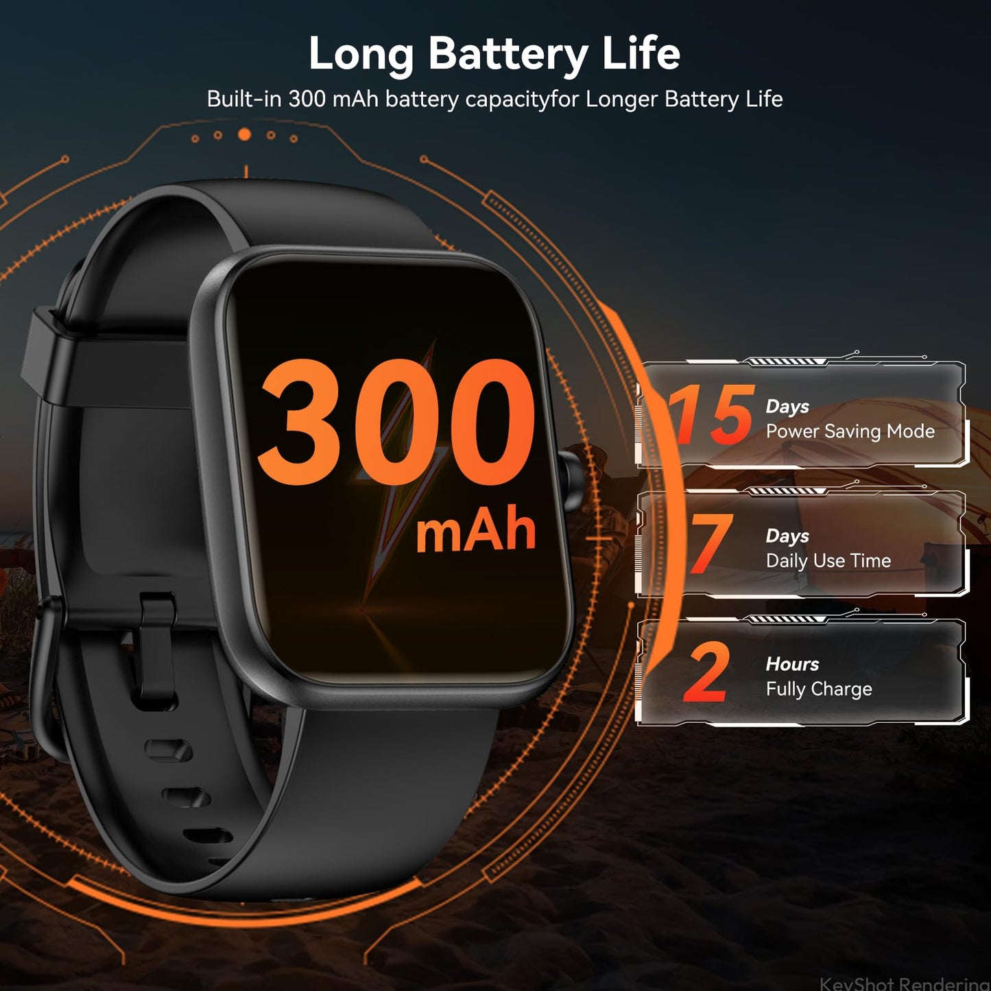 ‌Smart Watch with Alexa Built - in, 1.83" HD Touchscreen, Bluetooth Calling, Fitness Tracker, Running Coach, Sleep Coaching, 120+ Sport Modes, IP68 Waterproof, Heart Rate for iPhone Android (Black) - TechNova