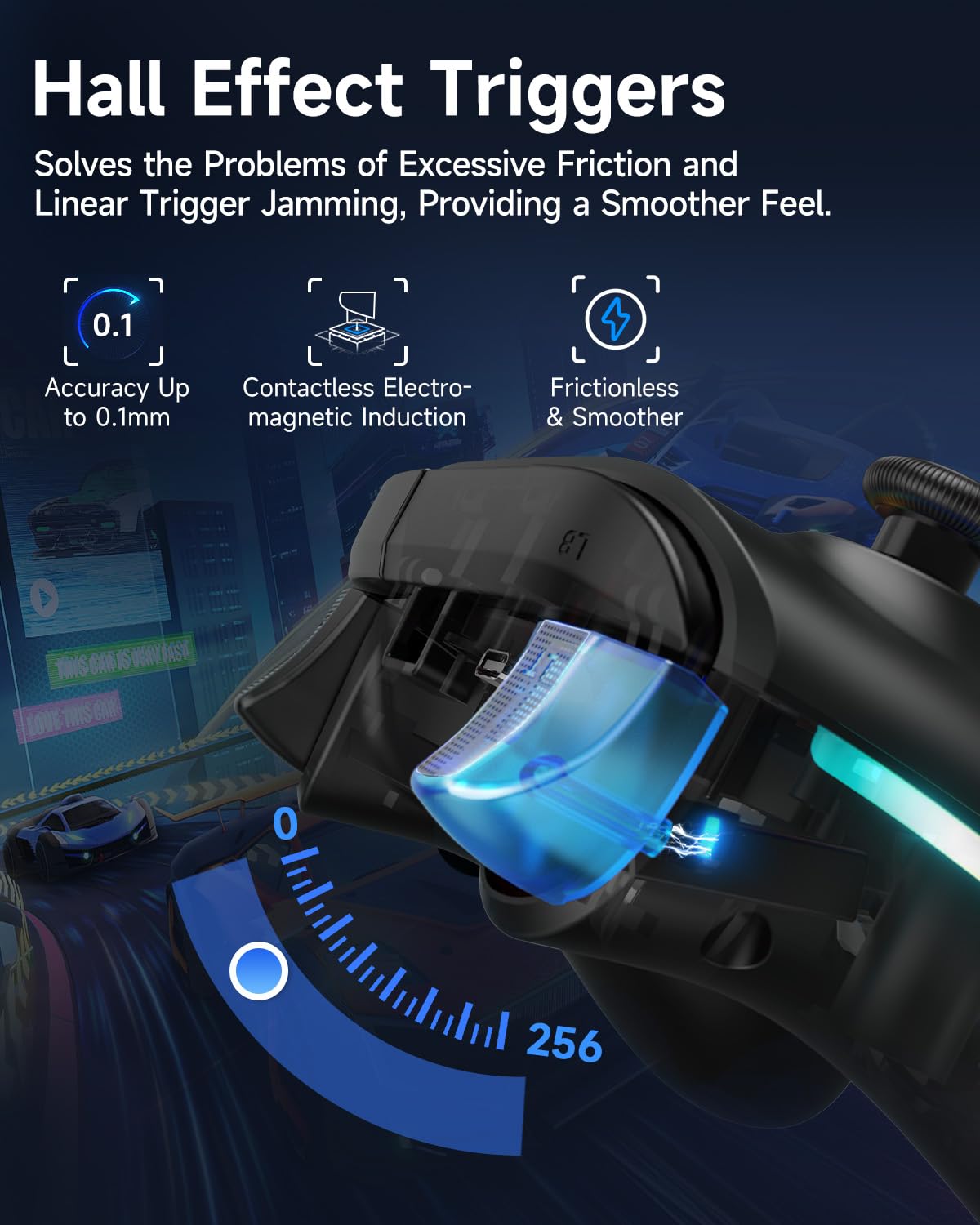 EasySMX X15 PC Controller - Enhanced Wireless Bluetooth Controller with Hall Joysticks/Hall Triggers/RGB Lighting - No Stick Drift, No Dead Zone - Work for Windows PC, Android, Steam and Switch - TechNova