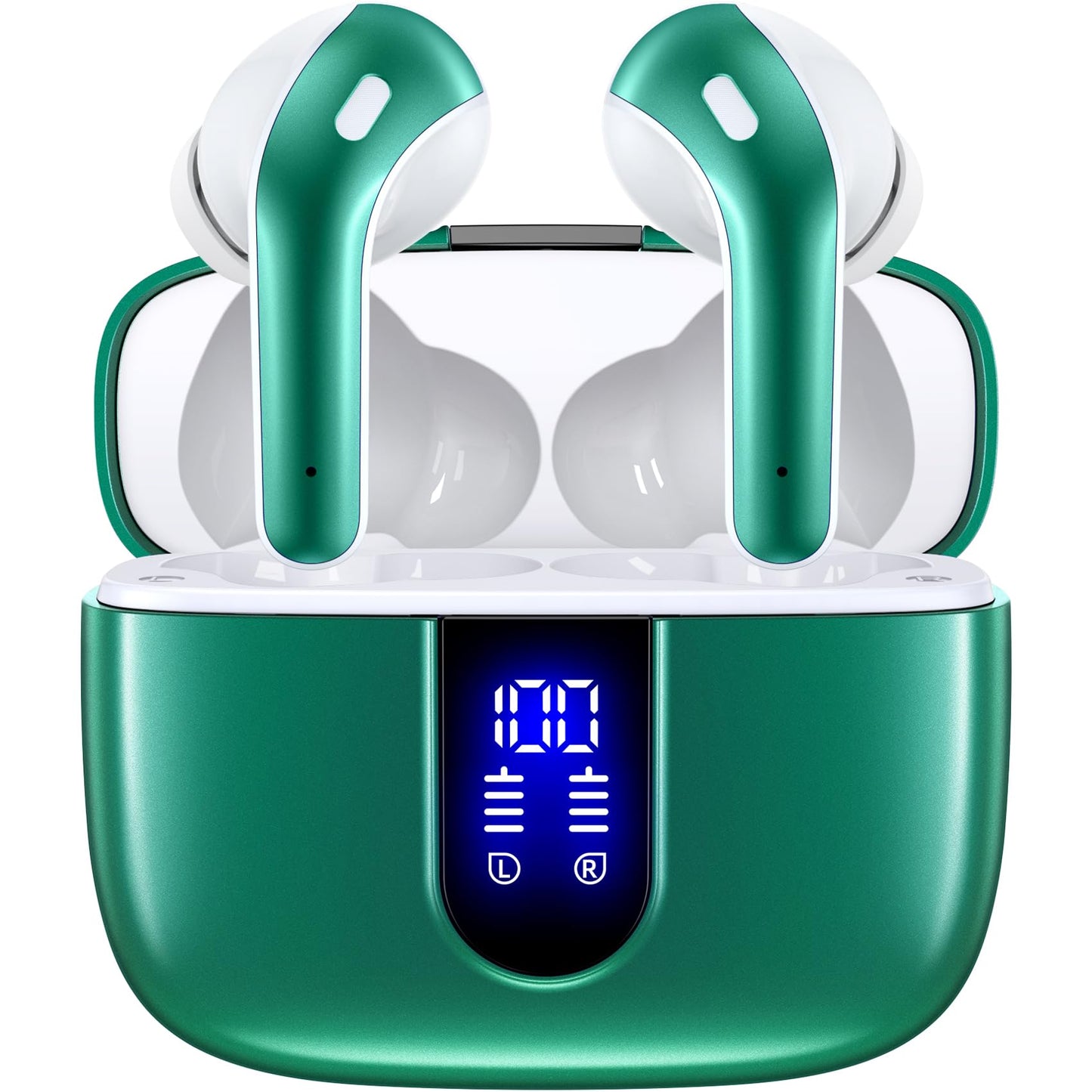 TAGRY Bluetooth Headphones True Wireless Earbuds 60H Playback LED Power Display Earphones with Wireless Charging Case IPX5 Waterproof in - Ear Ear buds with Mic for TV Smart Phone Laptop Computer Sports - TechNova