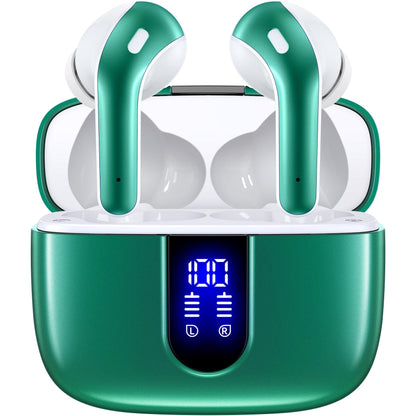 TAGRY Bluetooth Headphones True Wireless Earbuds 60H Playback LED Power Display Earphones with Wireless Charging Case IPX5 Waterproof in - Ear Ear buds with Mic for TV Smart Phone Laptop Computer Sports - TechNova