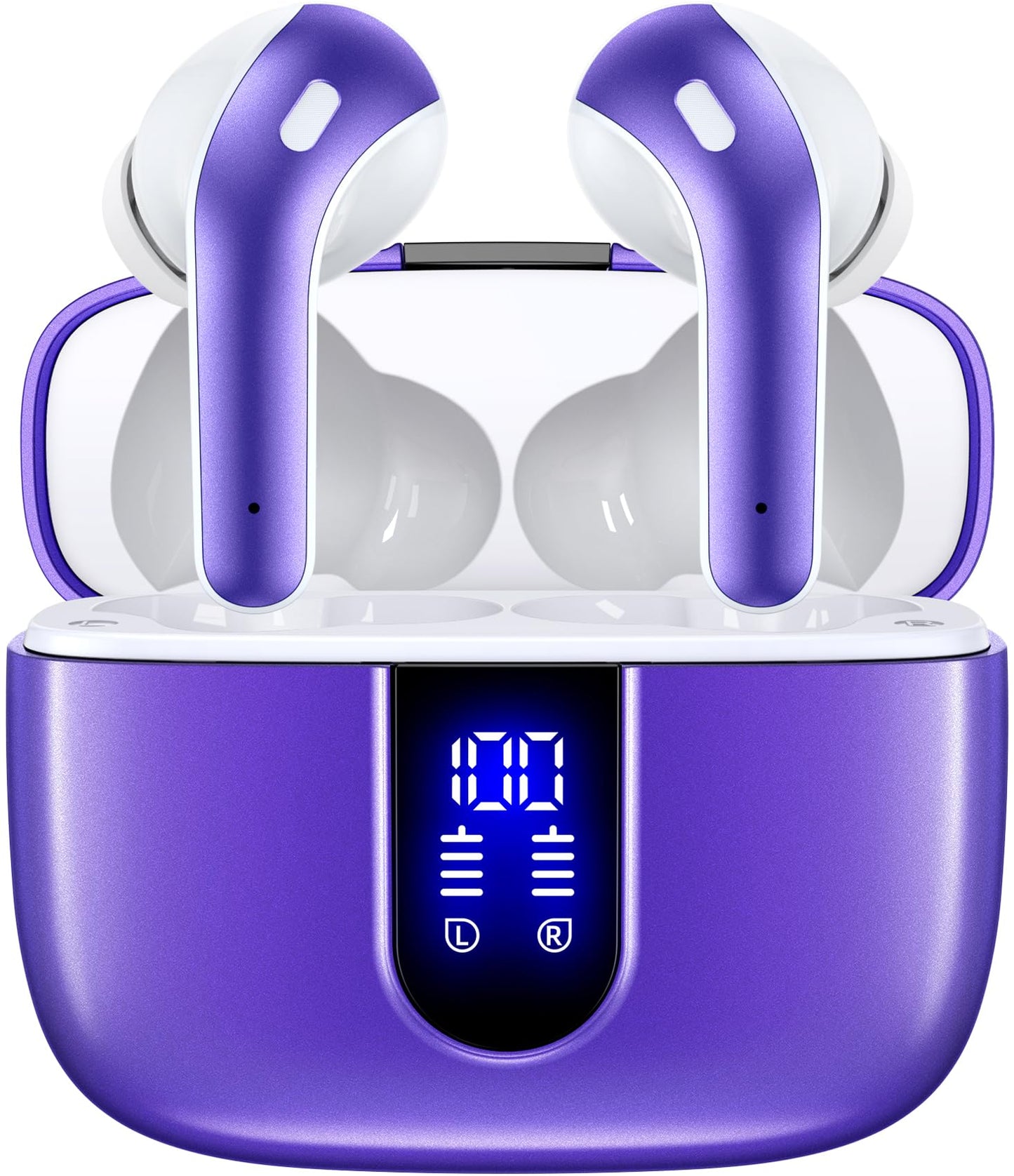 TAGRY Bluetooth Headphones True Wireless Earbuds 60H Playback LED Power Display Earphones with Wireless Charging Case IPX5 Waterproof in - Ear Ear buds with Mic for TV Smart Phone Laptop Computer Sports - TechNova