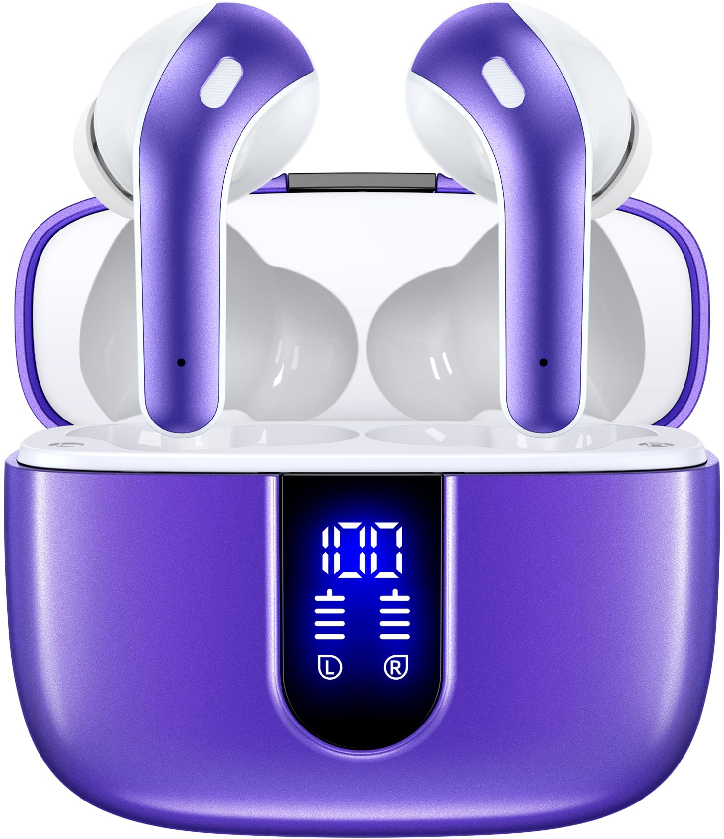 TAGRY Bluetooth Headphones True Wireless Earbuds 60H Playback LED Power Display Earphones with Wireless Charging Case IPX5 Waterproof in - Ear Ear buds with Mic for TV Smart Phone Laptop Computer Sports - TechNova