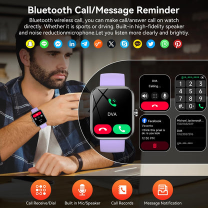 ‌Smart Watch with Alexa Built - in, 1.83" HD Touchscreen, Bluetooth Calling, Fitness Tracker, Running Coach, Sleep Coaching, 120+ Sport Modes, IP68 Waterproof, Heart Rate for iPhone Android (Black) - TechNova
