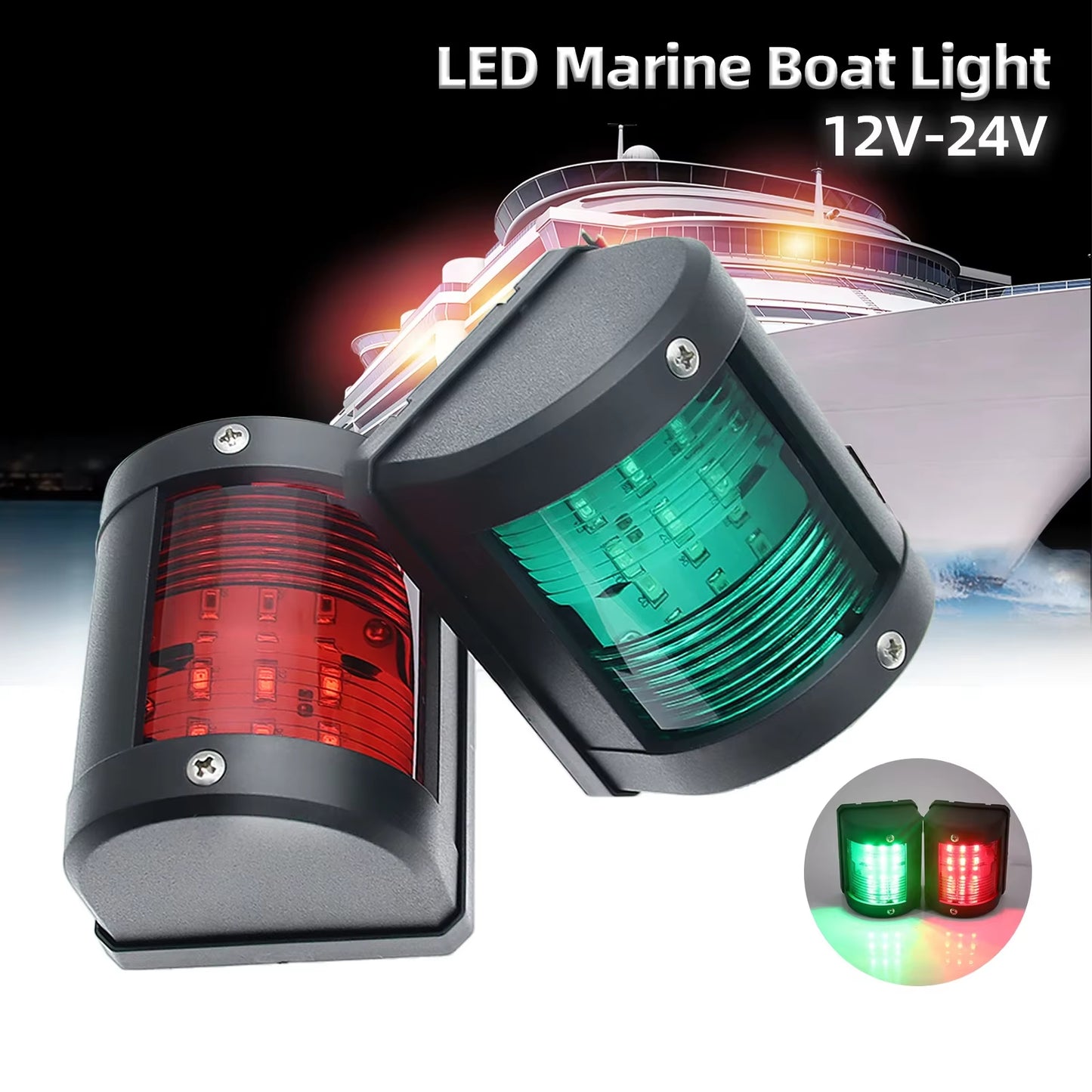 IP66 Waterproof LED Navigation Signal Light Marine Boat Yacht Accessories Marine Navigation Signal Lights 12V/24V - TechNova