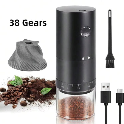 2024 Portable Electric Coffee Grinder with 38 Gears Adjustment and Long Battery Life - TechNova