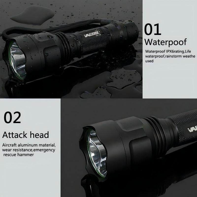 VASTFIRE C8 Series LED Flashlight Gift Set, Available with Pressure Switch for Emergency Lighting, Camping, Long Distance Night Observation Gift for Husband and Father. - TechNova