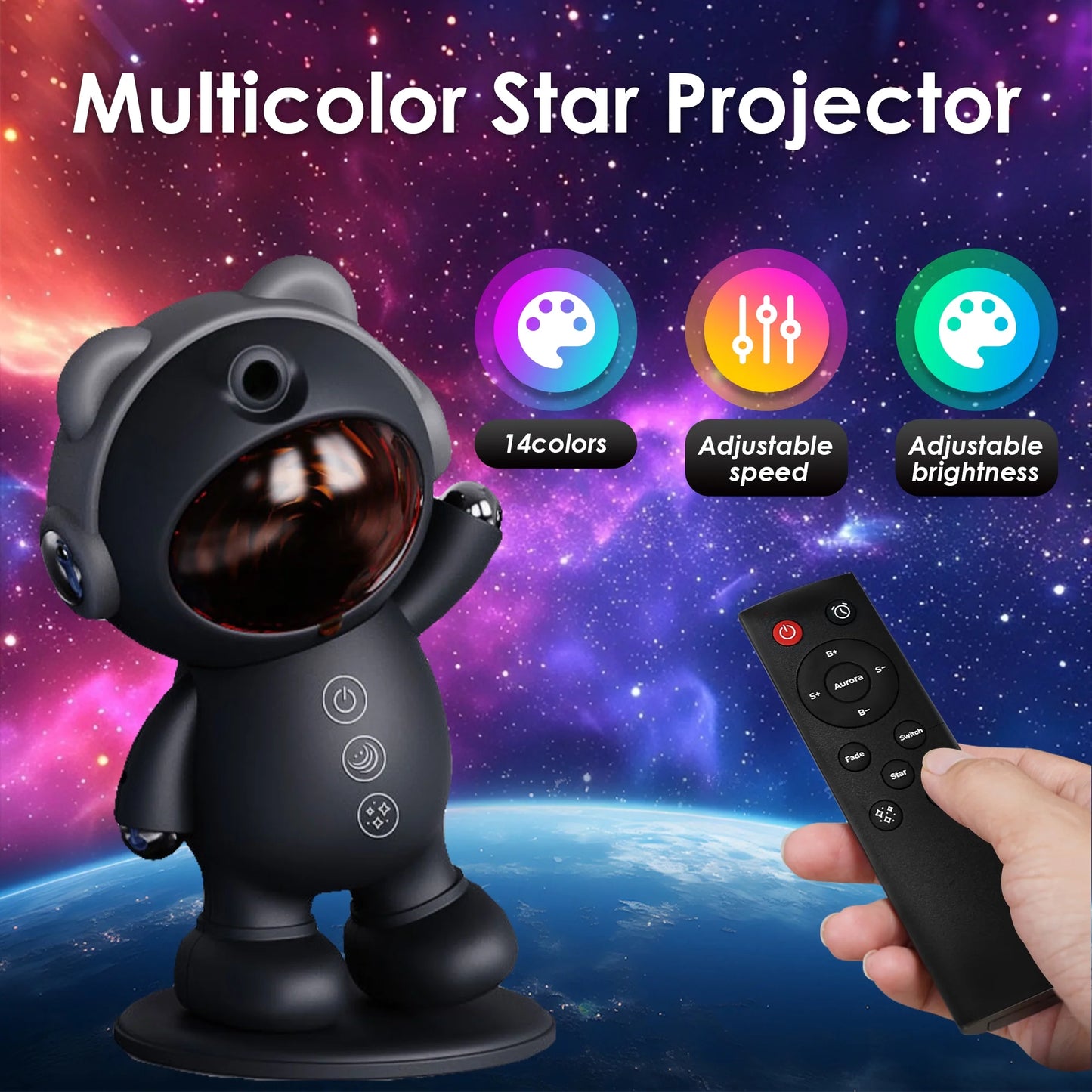 Star Projectors, Galaxy Projector Light for Bedroom ,Timer Remote Ceiling Lamp Night Light for Kids Black - TechNova