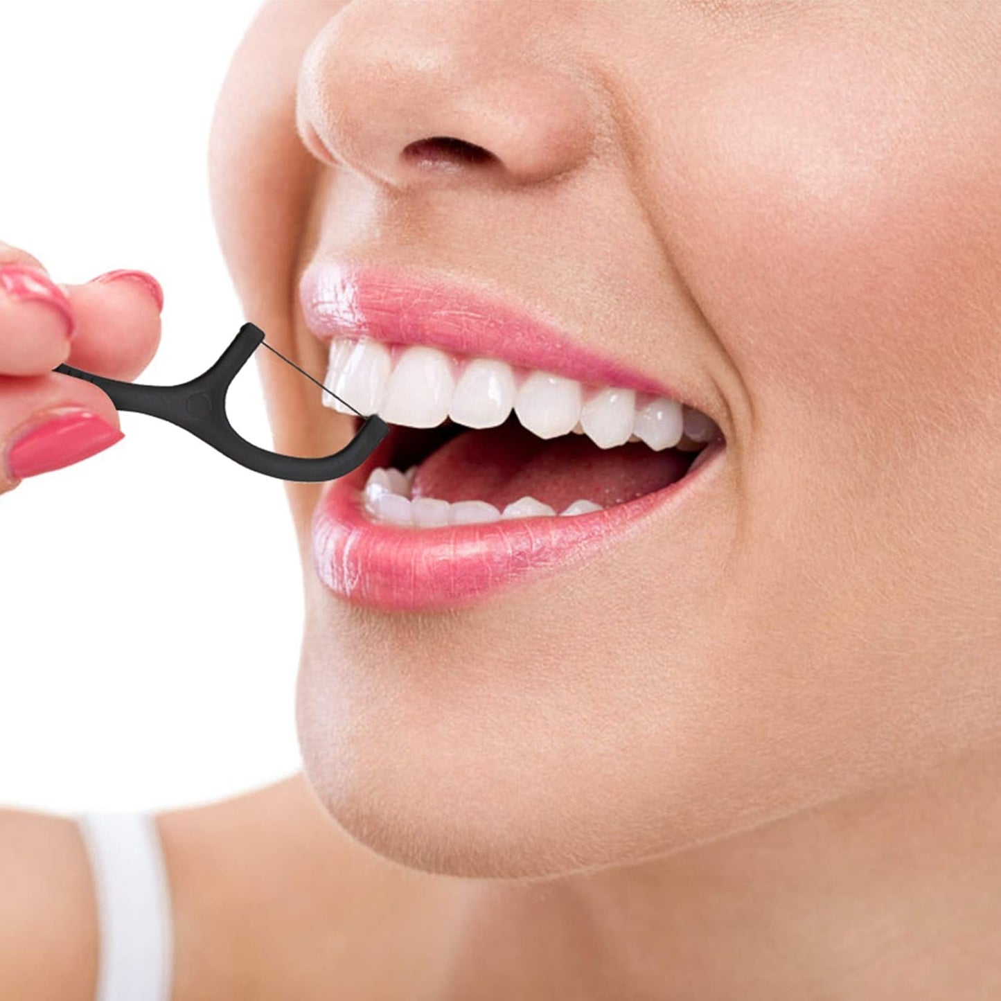 Natural Dental Floss Picks High Toughness Charcoal Toothpicks Sticks - Vegan,Eco - Friendly Sustainable Flossers for Teeth Cleaning (200 Count) - TechNova