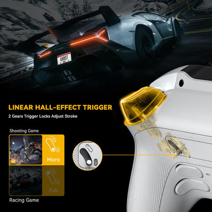 ManbaOne Interactive Screen Wireless Gaming Controller for PC/Switch/Switch 2/iOS/Android,Hall Effect Stick & Trigger,RGB Lighting,Remappable Buttons,1800mAh with Charging Dock (Black) - TechNova