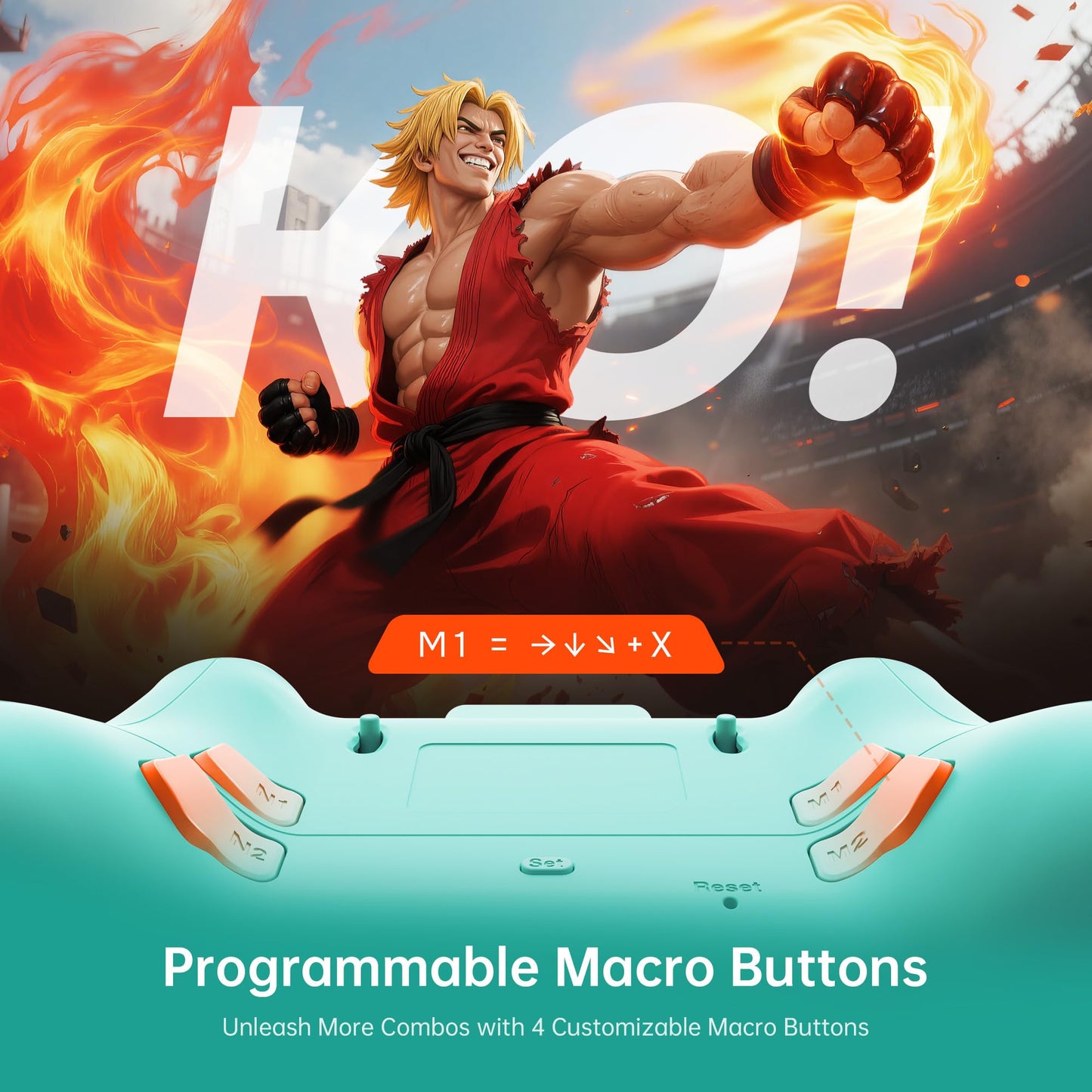 GUSGU G7 Wireless Gaming Controller with Interactive Screen, 1000Hz Polling Rate, Hall Joysticks & Triggers, 4 Programmable Buttons, Compatible with PC, Switch1, PS4, iOS, Android, Red - TechNova