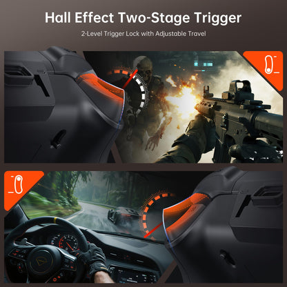 GUSGU G7 Wireless Gaming Controller with Interactive Screen, 1000Hz Polling Rate, Hall Joysticks & Triggers, 4 Programmable Buttons, Compatible with PC, Switch1, PS4, iOS, Android, Red - TechNova