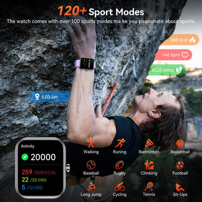 ‌Smart Watch with Alexa Built - in, 1.83" HD Touchscreen, Bluetooth Calling, Fitness Tracker, Running Coach, Sleep Coaching, 120+ Sport Modes, IP68 Waterproof, Heart Rate for iPhone Android (Black) - TechNova