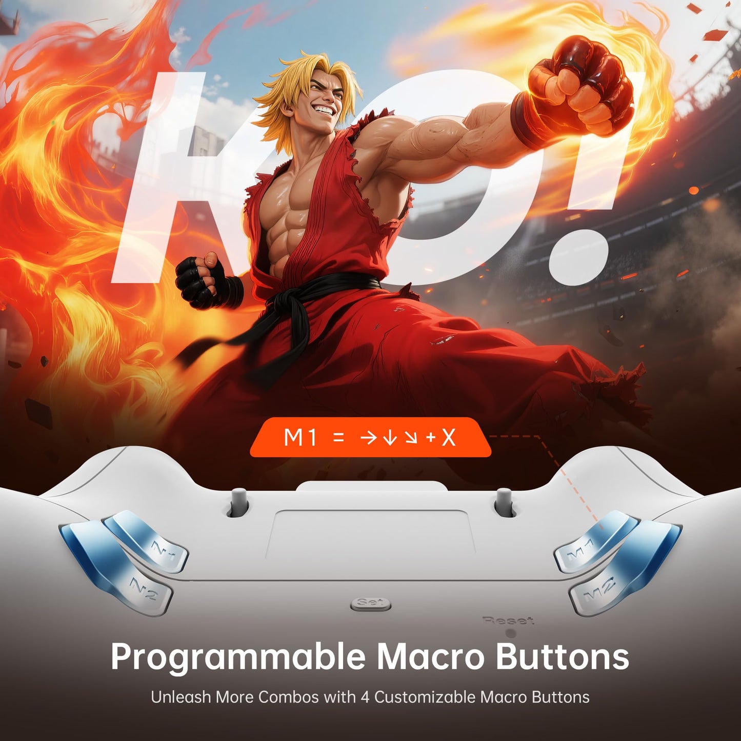 GUSGU G7 Wireless Gaming Controller with Interactive Screen, 1000Hz Polling Rate, Hall Joysticks & Triggers, 4 Programmable Buttons, Compatible with PC, Switch1, PS4, iOS, Android, Red - TechNova