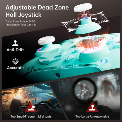 GUSGU G7 Wireless Gaming Controller with Interactive Screen, 1000Hz Polling Rate, Hall Joysticks & Triggers, 4 Programmable Buttons, Compatible with PC, Switch1, PS4, iOS, Android, Red - TechNova