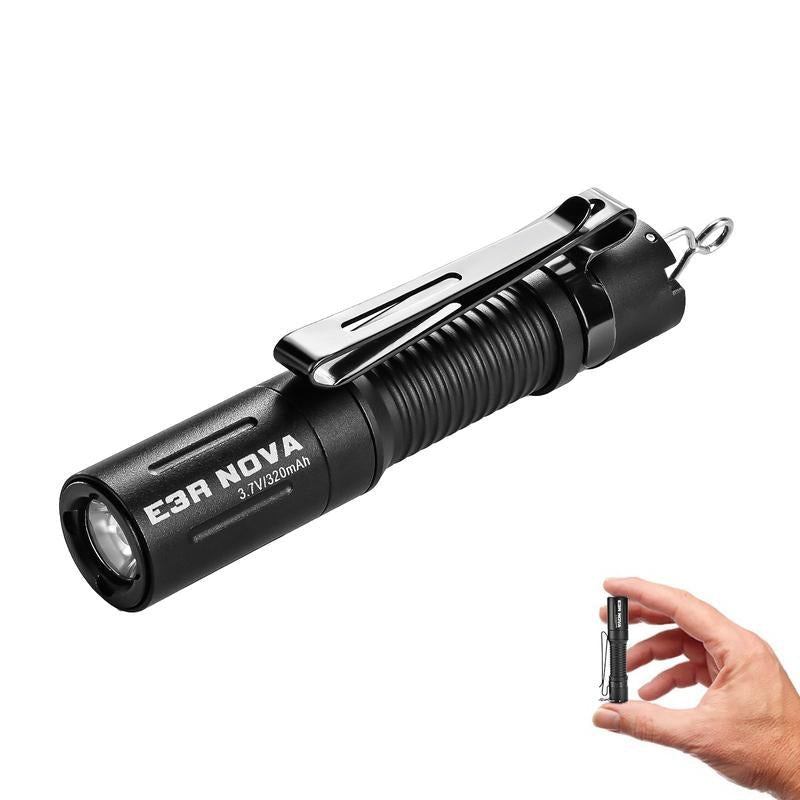 Powertac E3R Nova 820 Lumen Rechargeable Flashlight High Power Torch with 86 Meter Beam Distance Type C Charging Port Sub Compact Design IPX - 8 Waterproof - TechNova