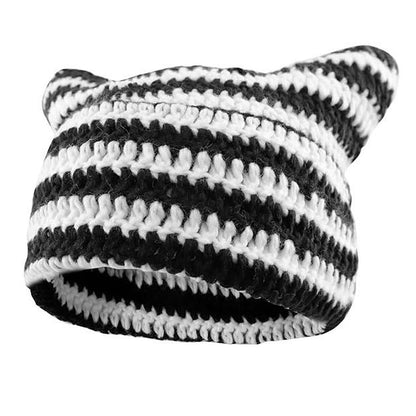 [Thanksgiving and Halloween Gifts] Beanie for Women Men Crochet Hat Hat Cute Hat with Ears Beanie Winter Hat Slouchy Beanie - TechNova