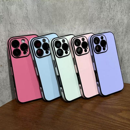 Classy Full Edge Leather Texture Phone Case with Edge Wrap Design, Shockproof Slim Cover, Built in Lens Protector for Iphone 16/15/14/13 PRO MAX - TechNova