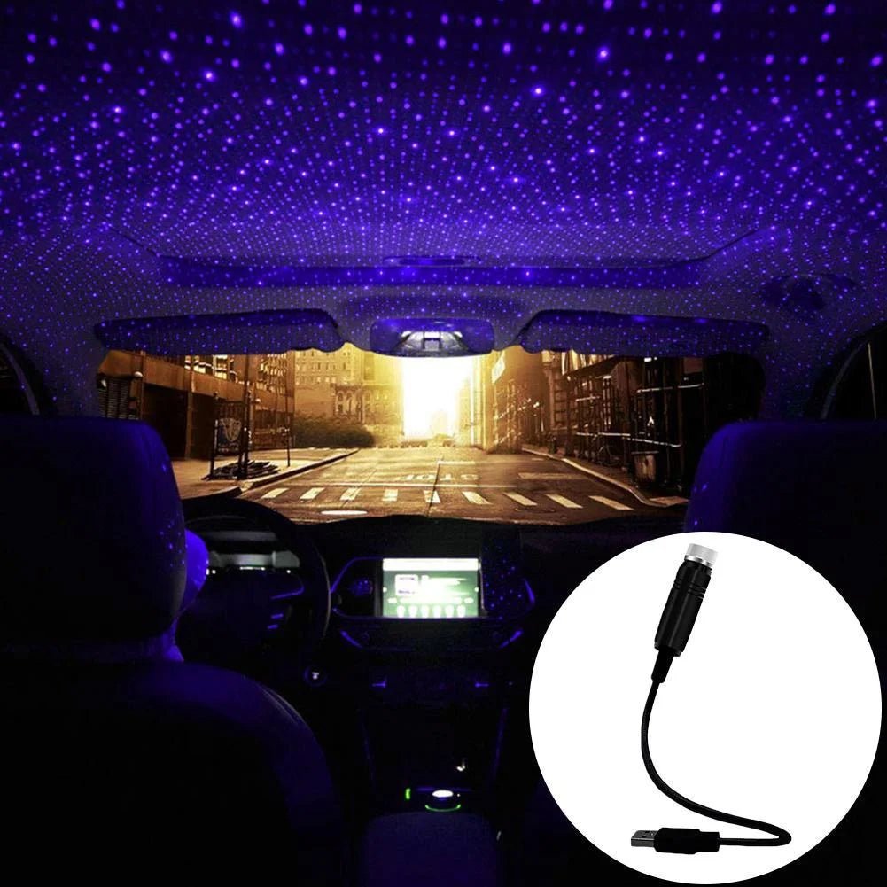 Adjustable USB LED Galaxy Projector Night Light for Car, Ceiling & Bedroom - TechNova