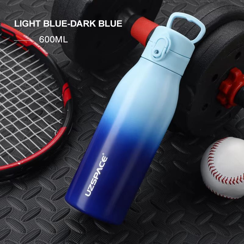 Gradient Color Portable Sport Bottle - Stainless Steel Water Bottle - Girls' Flask 600/1000Ml - TechNova