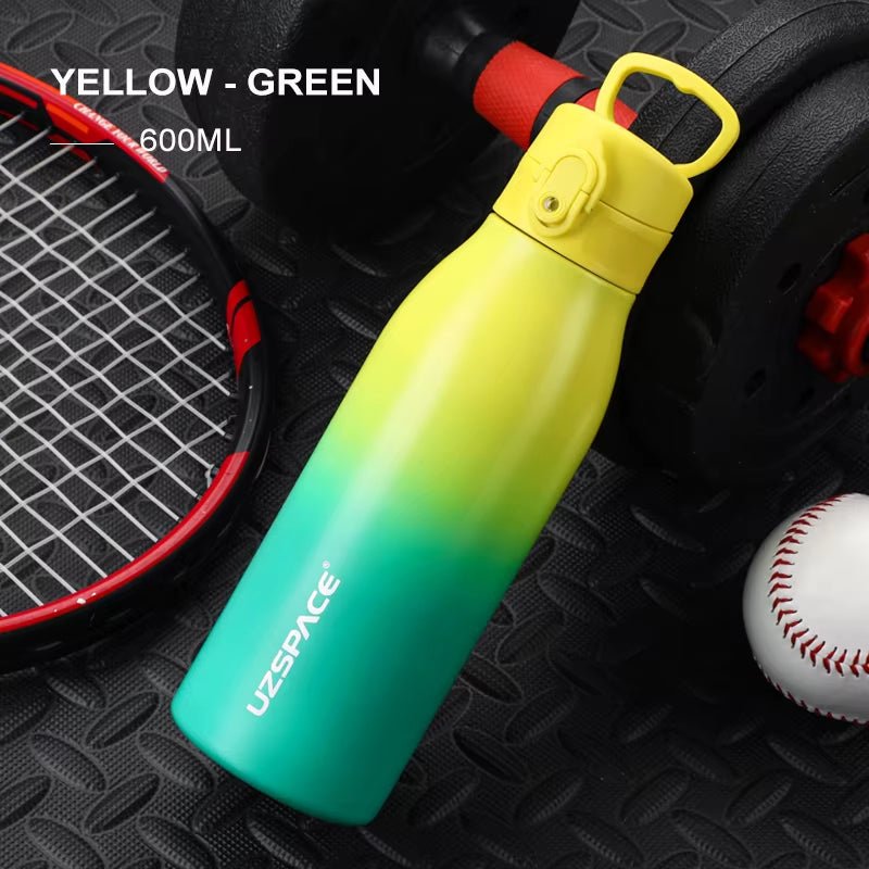 Gradient Color Portable Sport Bottle - Stainless Steel Water Bottle - Girls' Flask 600/1000Ml - TechNova