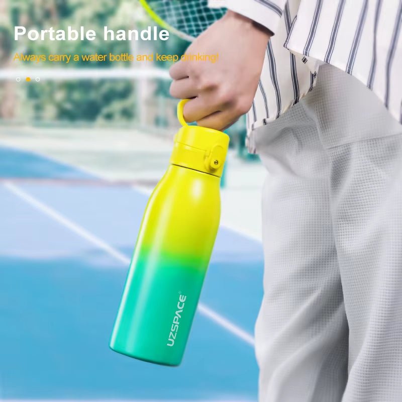 Gradient Color Portable Sport Bottle - Stainless Steel Water Bottle - Girls' Flask 600/1000Ml - TechNova