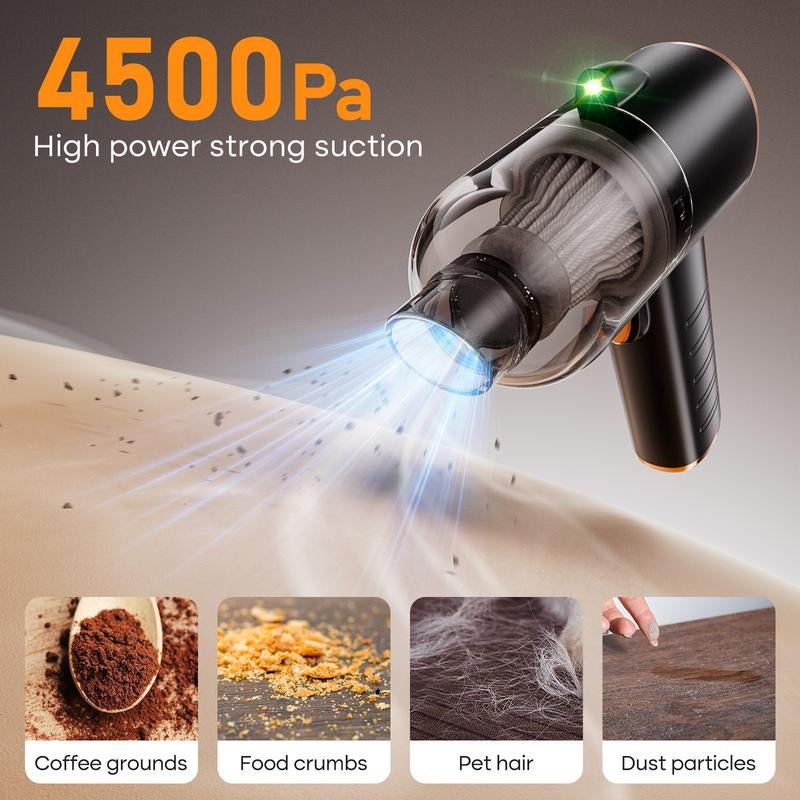 Car and Home 2 - In - 1 4500Pa Hurricane Suction Handheld Vacuum Cleaner - TechNova